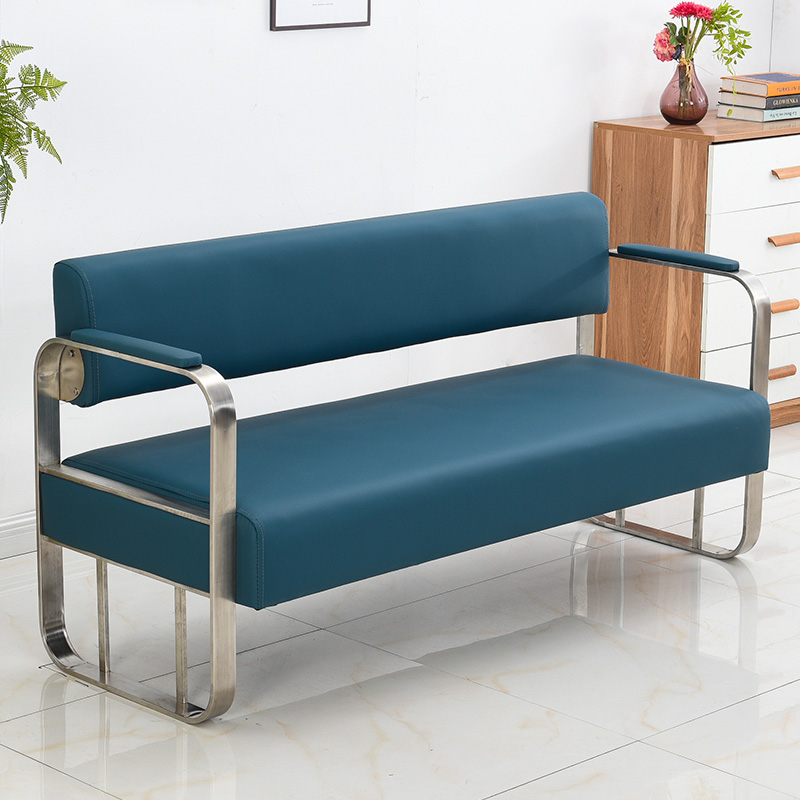 发廊理发店等候沙发美发店候客区休闲不锈钢扶手标配等候椅