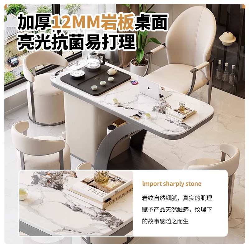 阳台茶桌家用小茶台烧水壶一体嵌入式现代简约小型客厅茶几泡茶台