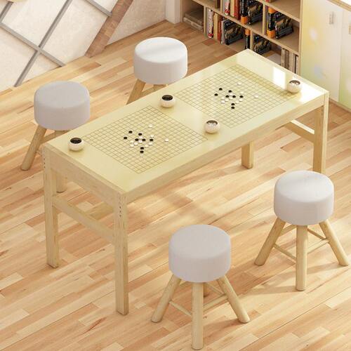实木围棋桌子升降桌象棋桌棋盘桌培训桌学习桌中式多功能桌椅组合