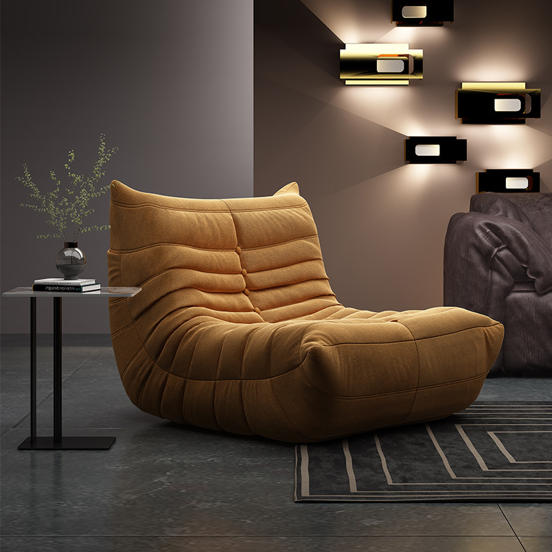 新款毛毛虫卧室懒人沙发阳台北欧小户型客厅现代休闲风单人小沙发