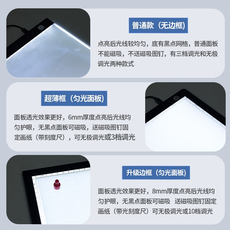 A4A3A2专业级LED动漫国画手抄报拷贝台发光绘图绘画透图板画画临