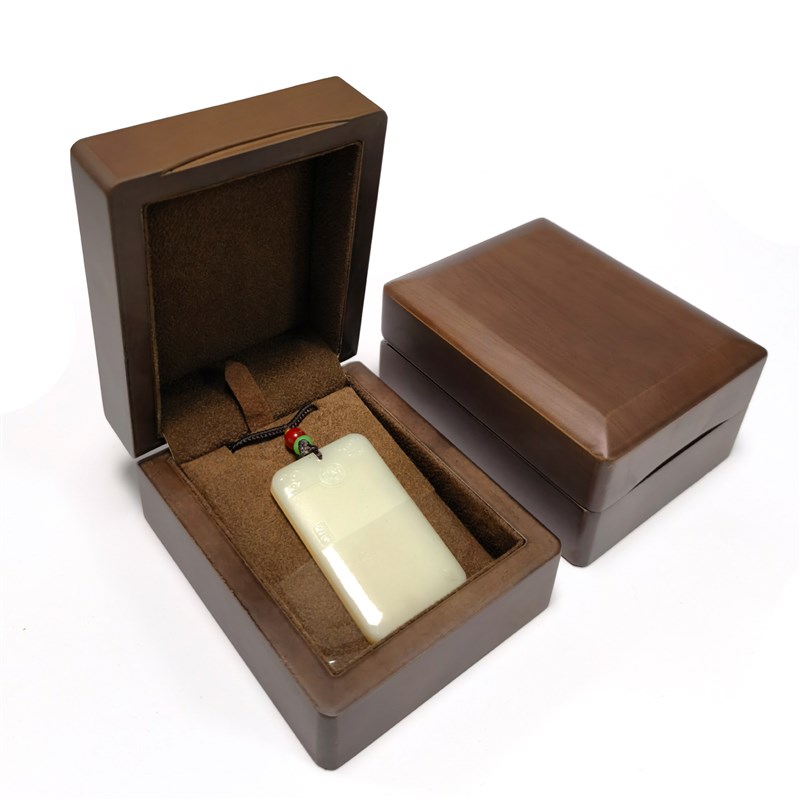 新款胡桃色中国风珠宝首饰盒手镯盒实木收纳精致礼盒刻字定制