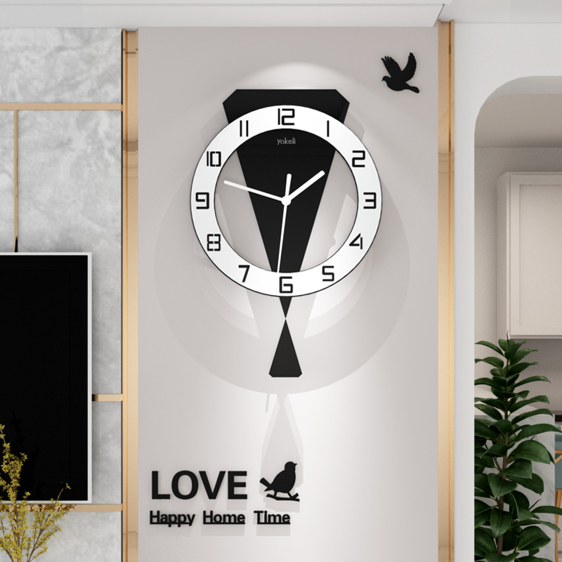 雅刻丽钟表挂钟客厅北欧家用时尚静音现代艺术墙钟简约创意石英钟
