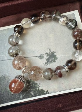 白水晶白阿塞水晶绿幽灵水晶金发晶沉香檀木黑金超七手串手錬饰品