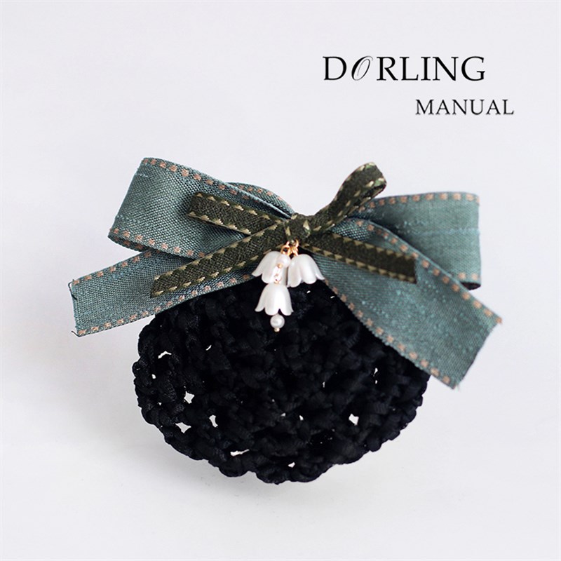 唯美蝴蝶结发网 精致温柔职业头花女 百搭气质盘发网兜 工作 头饰