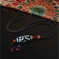 拉萨饰品藏式挂件西藏玛瑙三眼天珠吊坠项链锁骨链民族风佛珠配珠