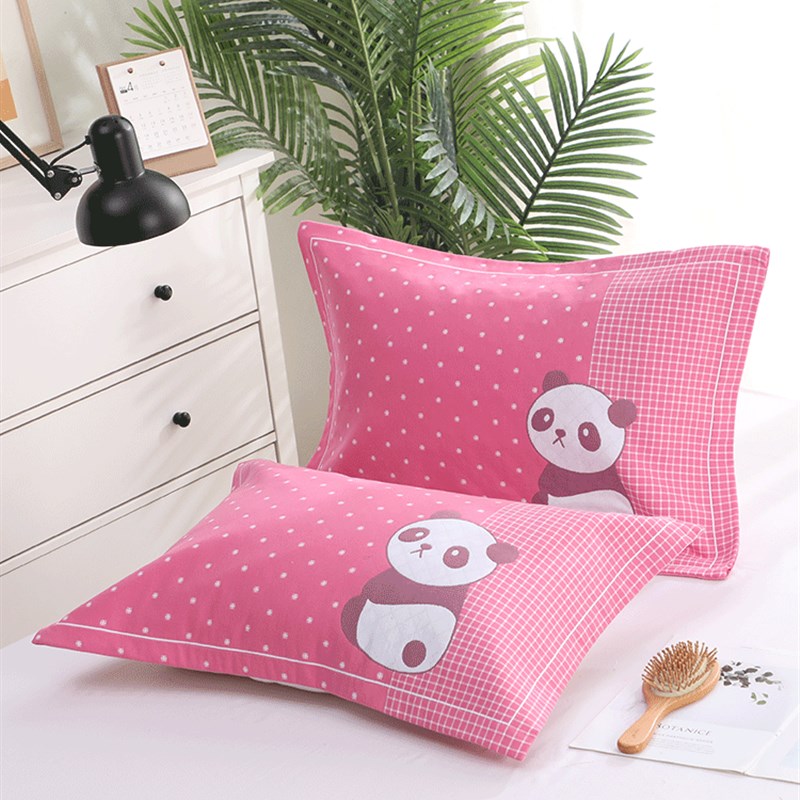 加厚纱布枕套一对装40*60枕头套单人家用学生枕芯套透气吸汗