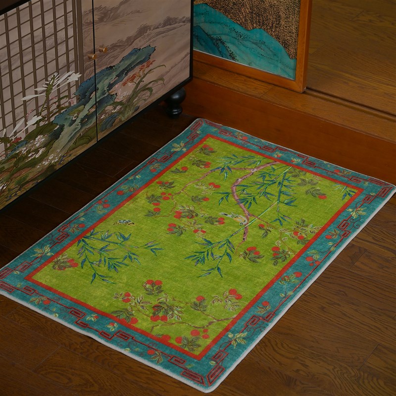 春旬/入户地垫门口进门垫地毯中古风绿色新中式复古轻奢高级脚垫