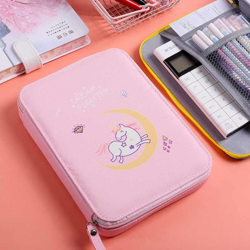 双层大容量笔袋多功能文具袋初高中生日系帆布铅笔袋小学生可爱文