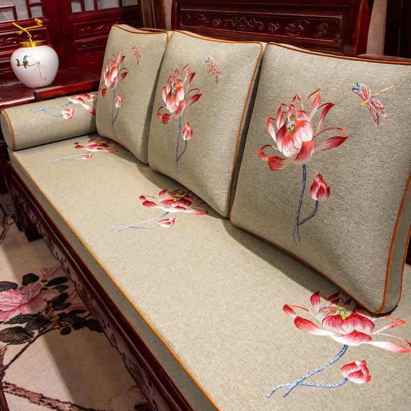 红木坐垫三人位沙发垫子高端实木家具座垫罗汉床垫五件定制