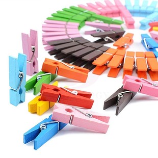 酒术鸡尾酒装饰小夹子迷你彩色小木夹照片夹相片夹麻绳便签夹