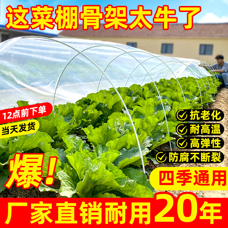 大棚骨架玻璃纤维新型小拱棚支架地膜蔬菜棚拱杆玻璃纤维支撑条农