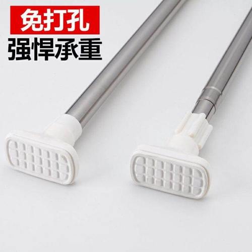 多功能伸缩杆不锈钢免打孔承重晾衣杆门帘窗帘杆衣柜撑杆浴帘杆子