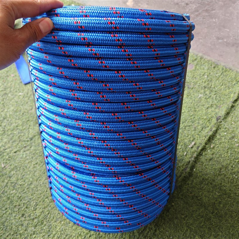 中国蓝无弹性高空作业安全绳蜘蛛C人专用绳外墙清洗高空吊绳吊板