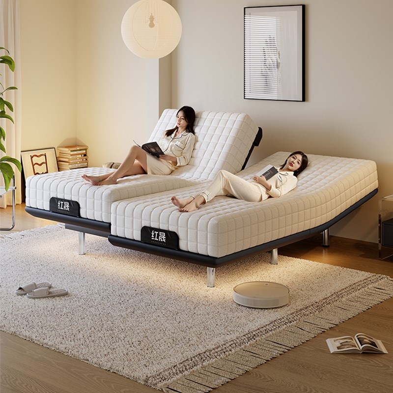 红晟意式极简f智能床主卧室全自动升降多功能零重力双人床无床头
