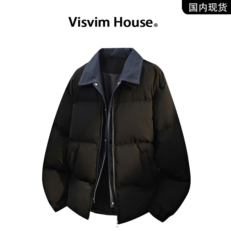 品牌现货撤柜】VISVIM HOUSE秋冬季保暖潮流牛仔假两件羽绒服男