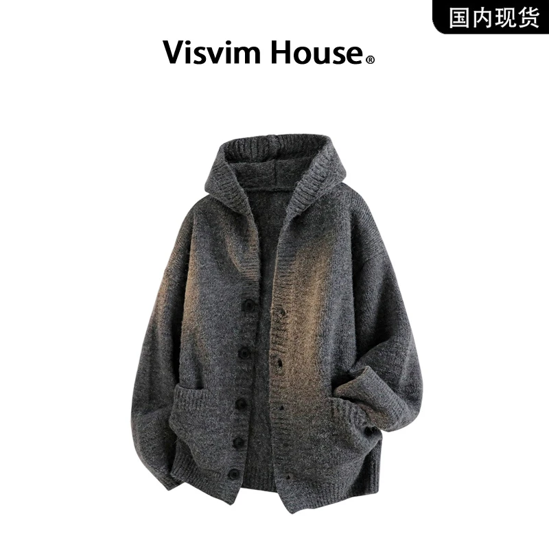 【品牌现货撤柜】VISVIM WINGS秋冬季新款慵懒风连帽针织开衫毛衣