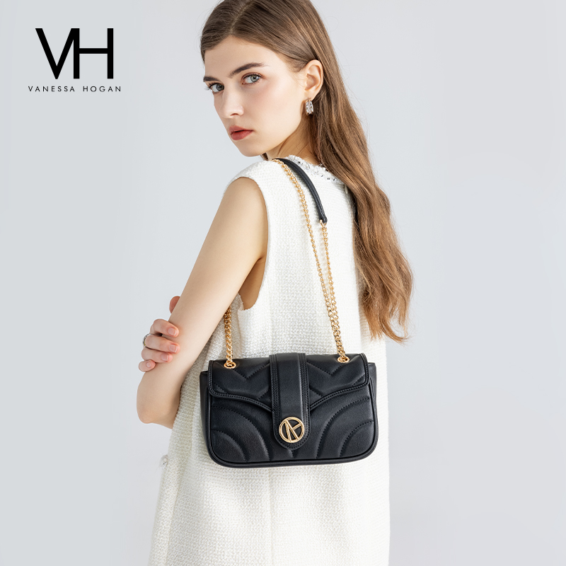 VH女包双纹斜挎包时尚斜纹设计包