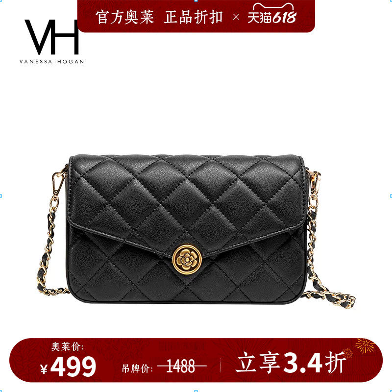 VH女包时尚轻奢山茶花方包单肩包