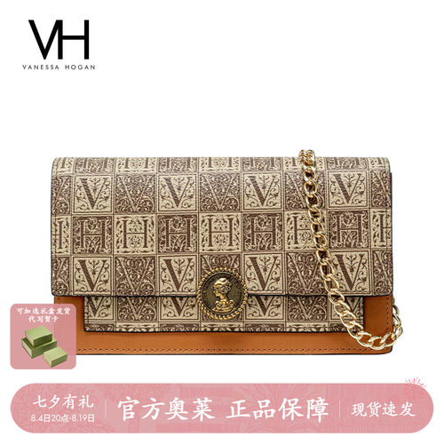 VANESSAHOGAN老花棋盘斜挎包