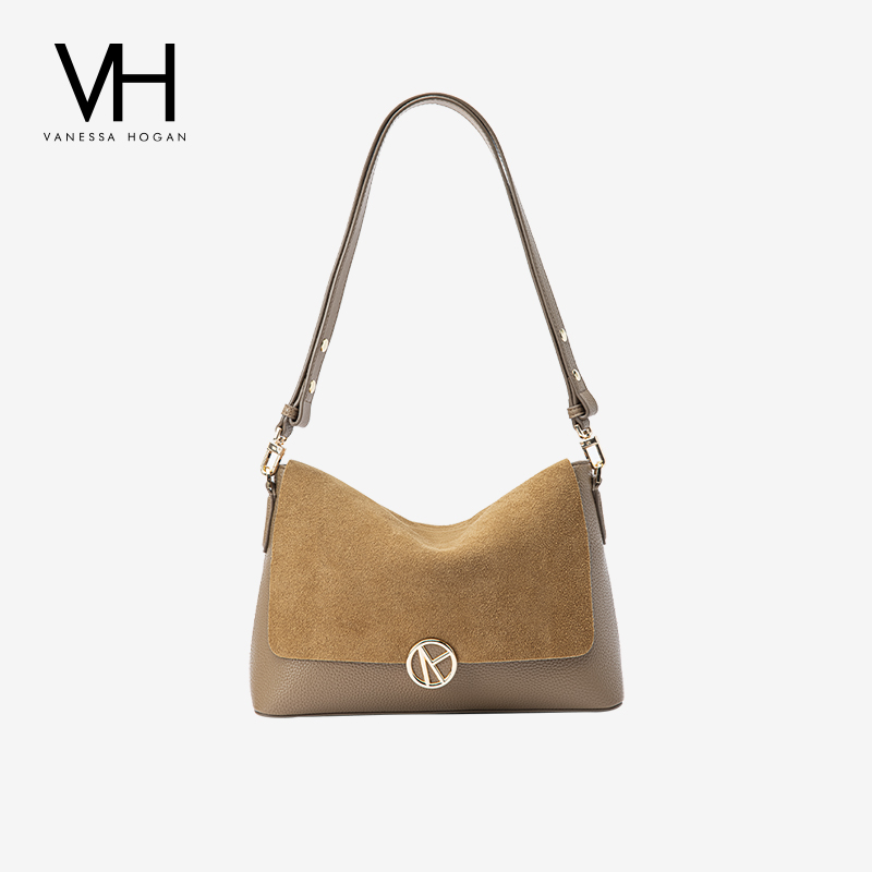 VH女包枝禾邮差包真皮优雅气质百搭轻奢小众高级感单肩包斜挎包包