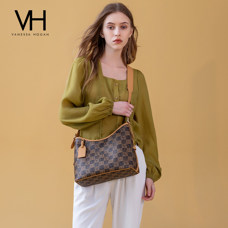 VH女包老花系列凯琳托特包精致简约大容量Hobo包包老钱风单肩包包