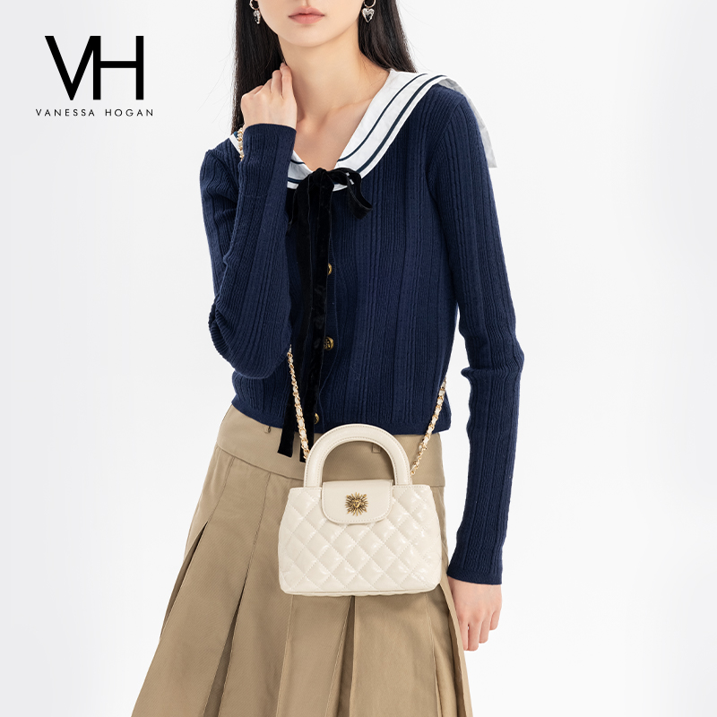 VH女包凯莉萎格包油蜡牛皮手提包