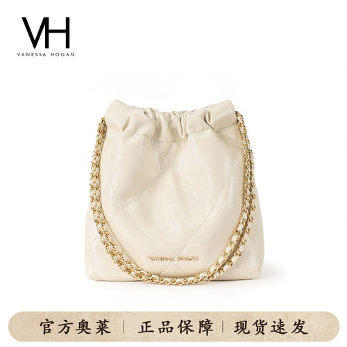 【送礼推荐】VH女包褶皱流浪包小号抽绳水桶包百搭斜挎小众小包包