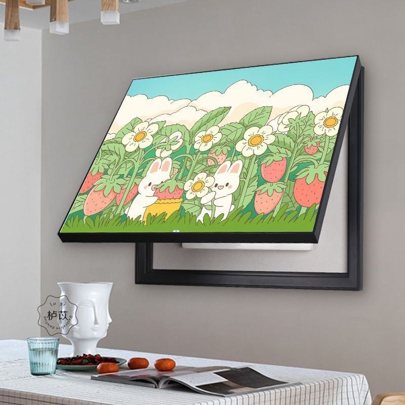 电表箱电表卡通装饰画现代简约遮挡配电箱多媒体总开关电闸挂画图片