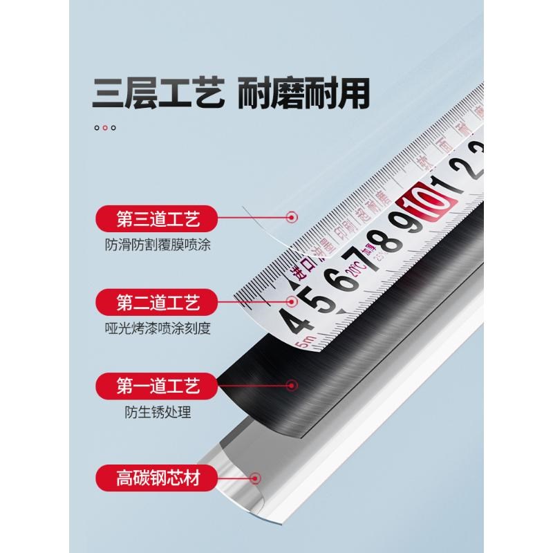 德国精工新款卷尺家用5米10米3米钢卷尺设计师专用加厚加硬防割手