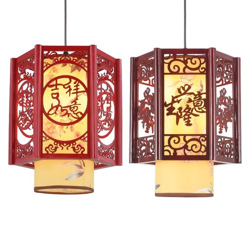 中式实木仿古宫灯茶楼火锅店羊皮灯走廊古典民谣酒吧灯笼小吊灯