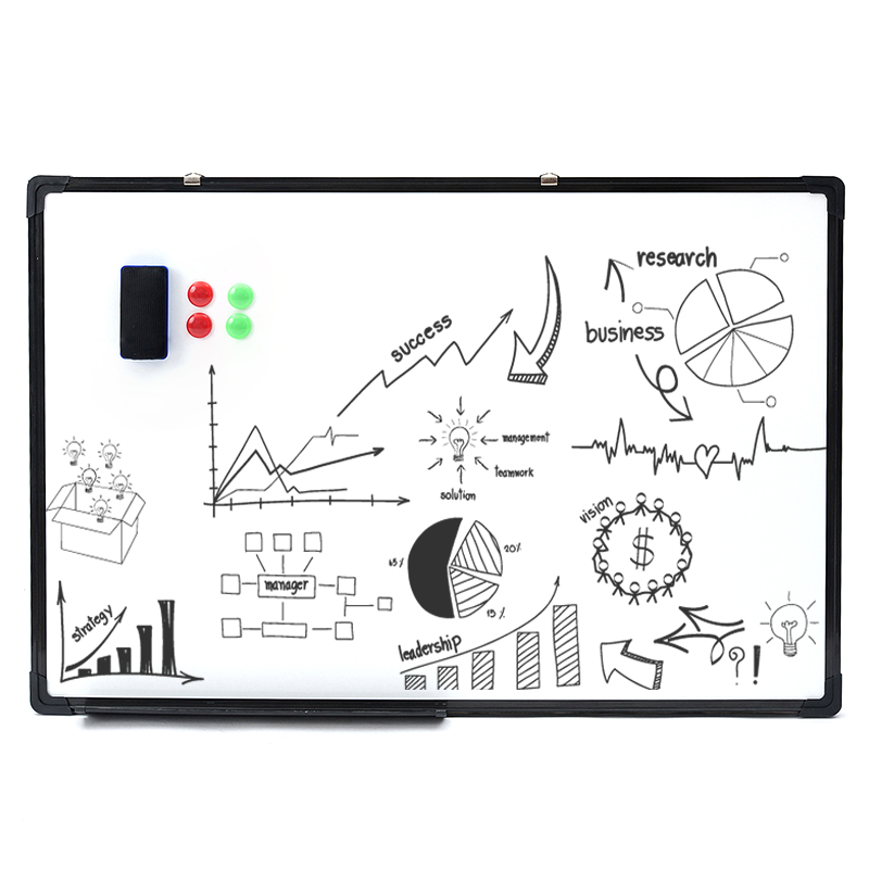 紫微星白板写字板黑框单面磁性挂式教学大白板家用办公室咖啡厅黑