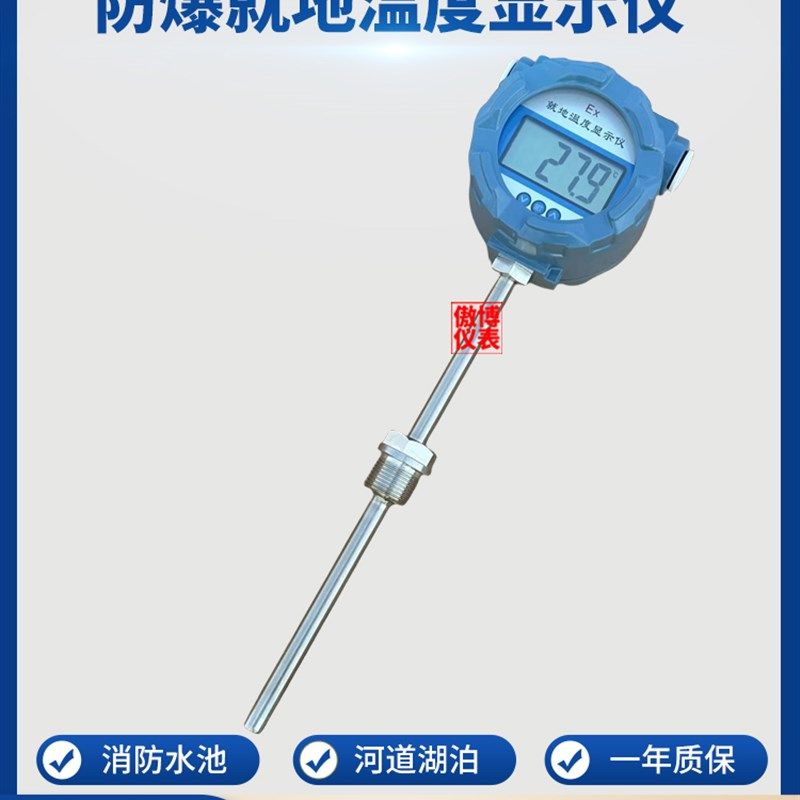 防爆两件式数显一体化温度变送器电池就地显示温度计高精度显示仪