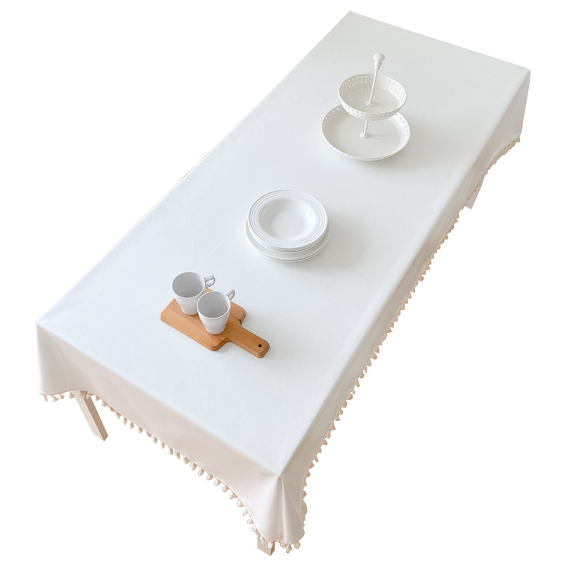 棉麻桌布防水防油免洗白色日系文艺in风正方形家用餐桌茶几布