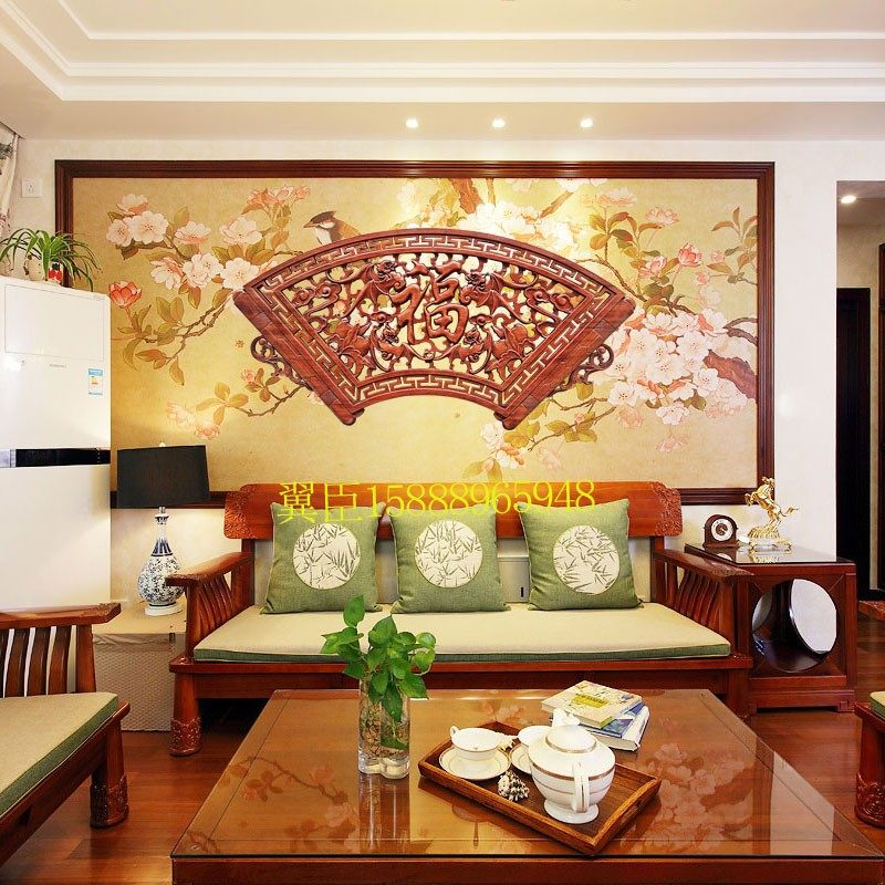 东阳木雕挂件壁饰 木雕画香樟实木雕刻工艺品 背景墙壁挂*扇,家居饰品,木雕,淘宝优惠券,粉丝福利购,淘宝优惠卷