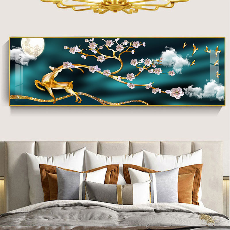现代简约卧室床头装饰画轻奢风主卧挂画房间背景墙壁画酒店宾馆画图片