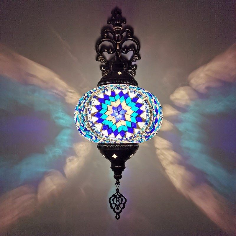 欧式复古浪漫异域古典过道走廊阳台酒店咖啡厅玻璃装饰壁灯