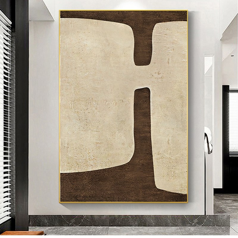 玄关装饰画走廊过道背景墙挂画竖版简约现代壁画入户正对门抽象画图片