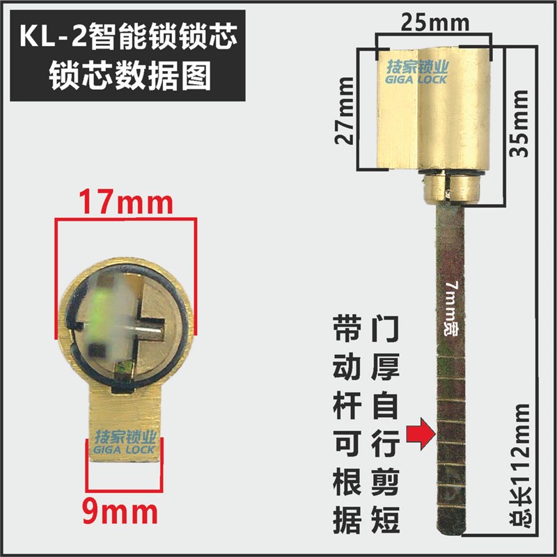 适用KLHBS海贝斯智能锁锁芯适用HBS锁芯带尾巴指纹锁锁芯电子锁头