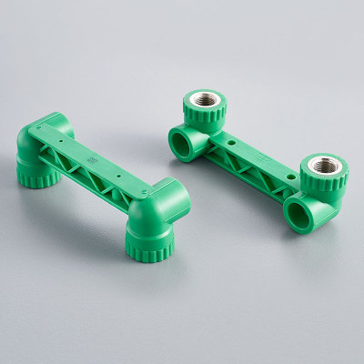 日丰管ppr水管配件家用4分20 6分25装饰通用冷热水管件双联内牙弯