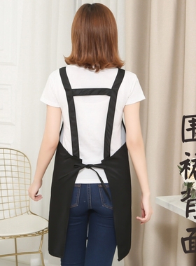 夜市摆摊黑色防水防油火爆铁板鱿鱼围裙烤鱿鱼工作服男女印字图案