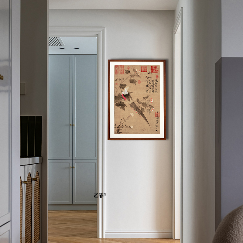 桔子格调 芙蓉锦鸡图 宋徽宗花鸟中式文艺挂画客厅书房玄关装饰画图片