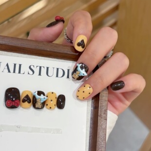 纯手工黄棕kitty可爱浮雕立体猫咪蝴蝶结显白跳色波点南瓜色通勤