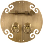 黄铜圆形拉环书柜顶箱柜素面圆光拉手仿古明家具铜