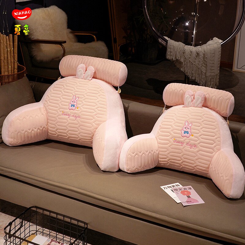 乳胶冰丝凉席床靠垫软包护腰靠枕大靠背沙发抱枕床上看书枕夏
