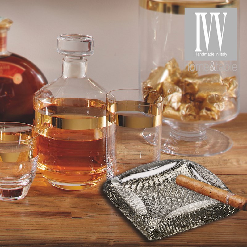 意大利IVV水晶玻璃欧式青年休闲雪茄烟灰缸办公室奢华烟缸DIVIN