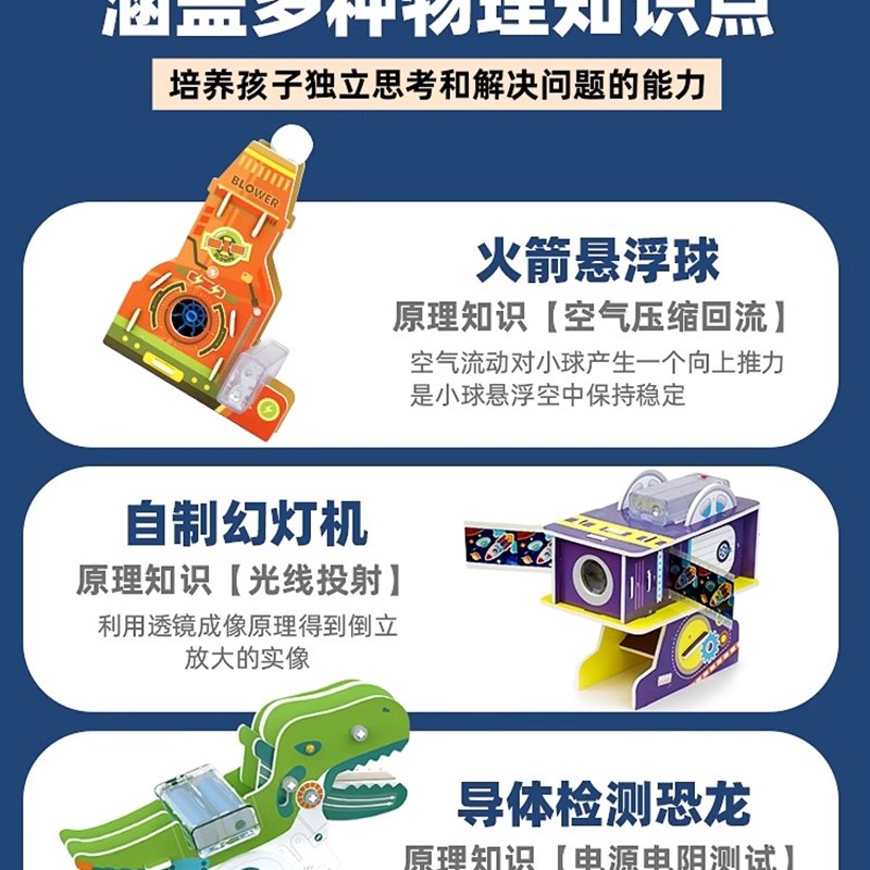 科学小实验装学生tem儿童物理幼儿园手工科技制作发明积虎
