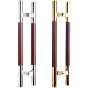 有框玻璃门拉手白钢门侧装木纹把手钛金推拉马蹄脚木门拉把