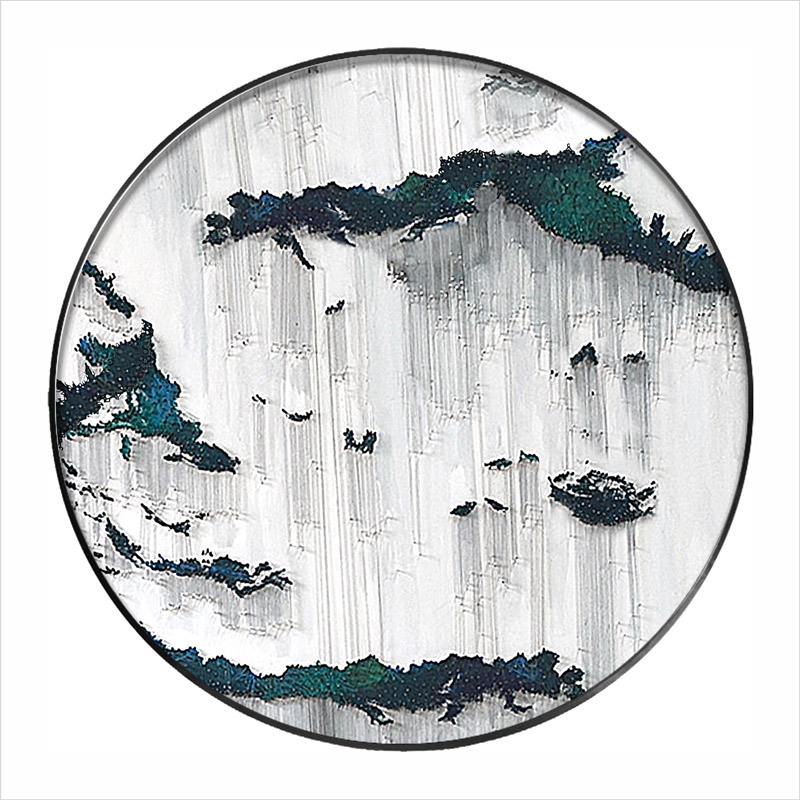 银丝线立体艺术画客厅装饰画酒店软装背景墙玄关圆形竖版现代挂画图片