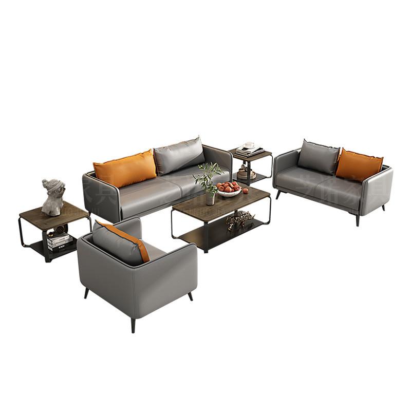 公沙发商务接待现代会客单人三人位办公室沙发茶几装